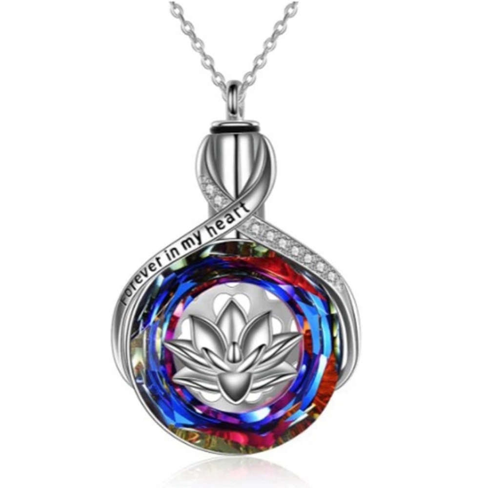 Buddhist Lotus Locket Urn Necklace